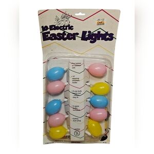 Vintage 90's 10 Easter Egg Blow Mold Sting Lights New In Package
